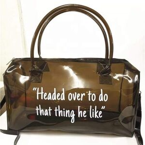 Black Transparent Tote Bag with Quote